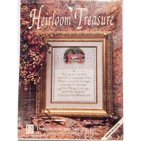 🦋 Serenity Prayer Cross Stitch Kit by Heirloom Treasure Designs #5125 - Picture 1 of 2